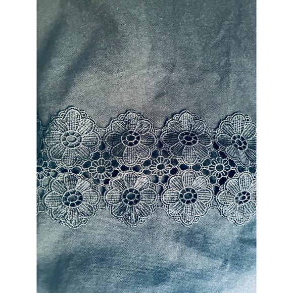 Talbots Petite Small Black Lace Adorned Knit Top - Picture 4 of 8